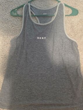 DKNY Heather Gray Logo Tank Top
